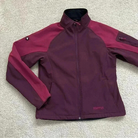 Marmot Alsek 2 Tone Mock Neck Full Zip Outdoor Jacket Soft Shell Women Size XL, - Picture 4 of 15